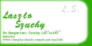 laszlo szuchy business card